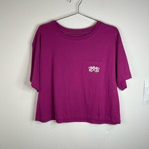 Gold Rush Women’s XL Crop Top Tee Let’s Go Girls Western Graphic, Oversized Fit